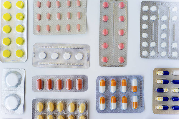 A lot of colorful pills - Foto, Imagem