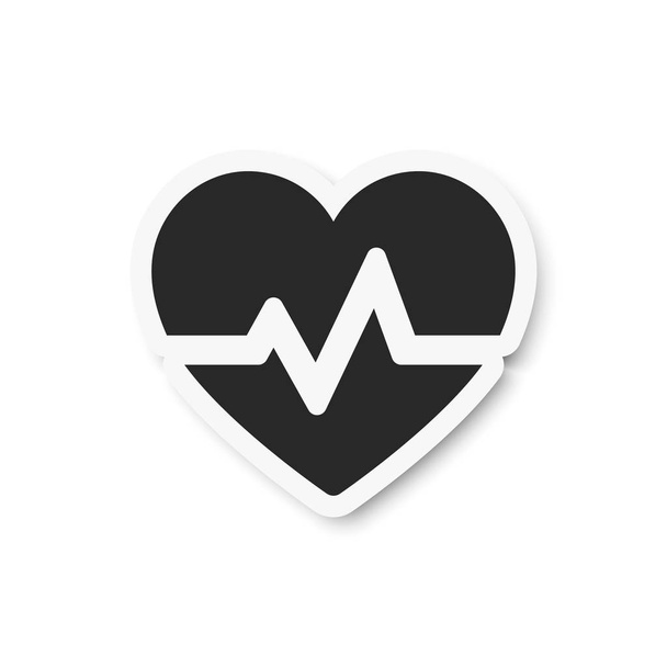 icona del battito cardiaco sullo sfondo bianco - Vettoriali, immagini