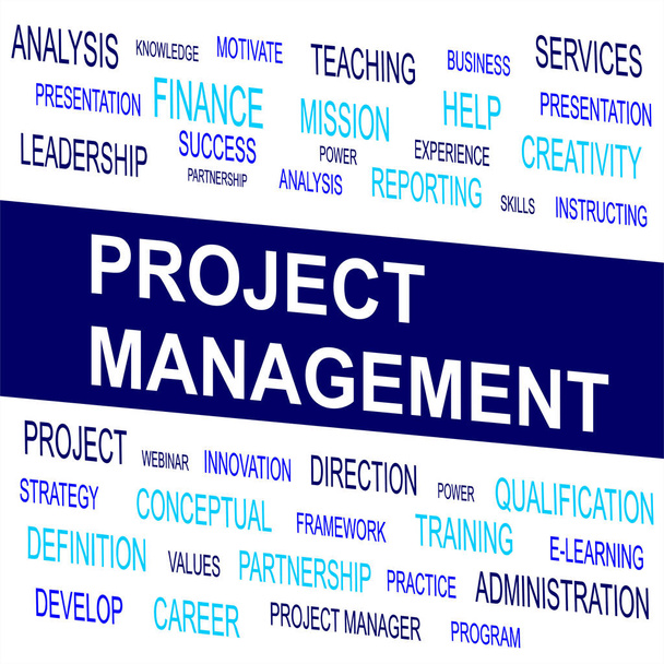 Word cloud of Project Management related items. - Vektor, obrázek