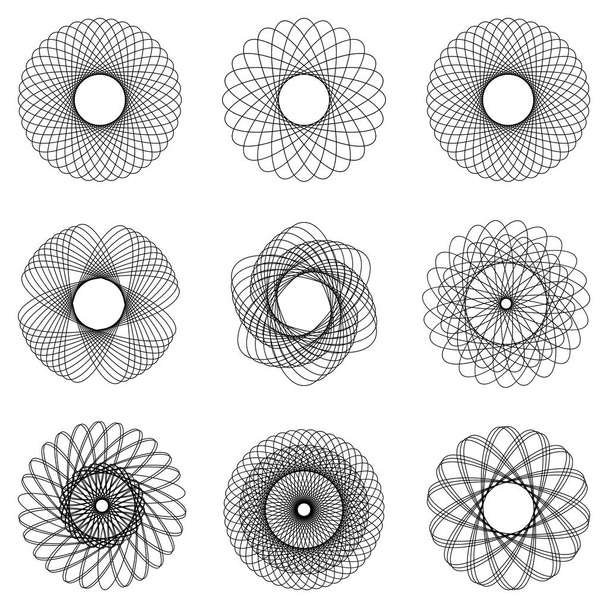 Modèle filigrane hologramme, ensemble mandala motif circulaire, vecteur abstrait protection motif circulaire contre la contrefaçon
 - Vecteur, image