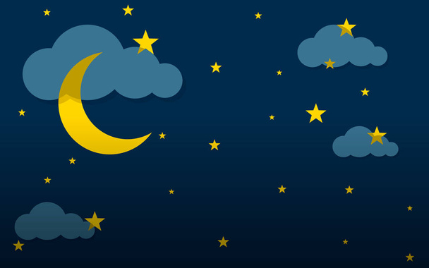 Night sky. Vector illustration. - Vector, Image