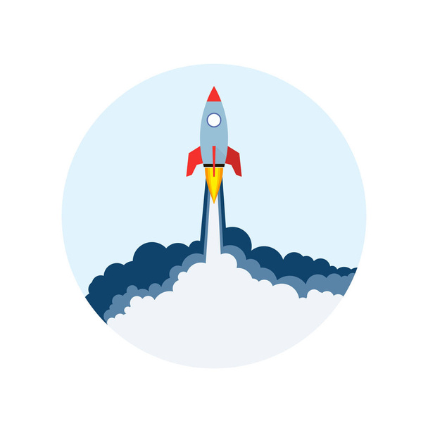 Rocket launch icon. Vector illustration. - Vector, Image