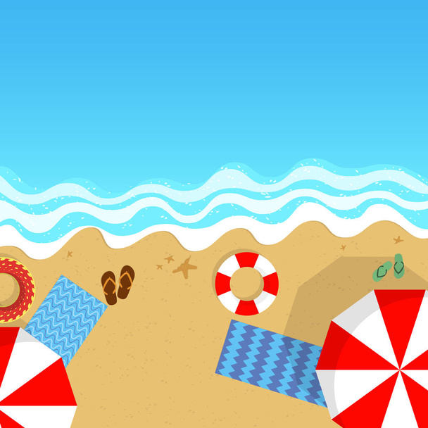 Summer sea and beach. Vector illustration - Vector, Image