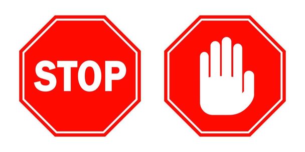 Red STOP signs. Vector illustration. - Vector, Image