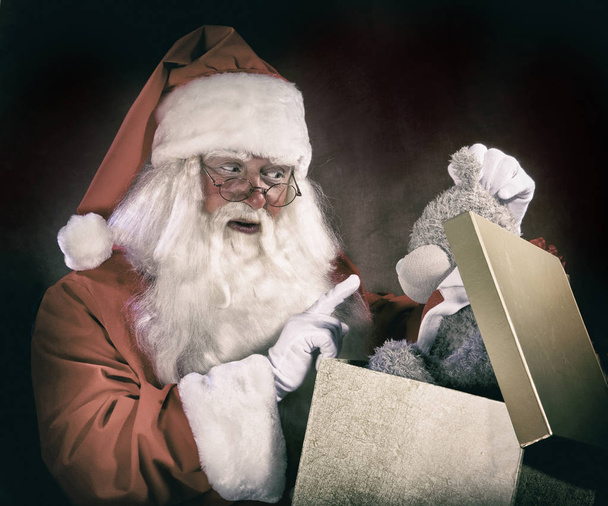 Noel Baba ve oyuncak ayı - Fotoğraf, Görsel