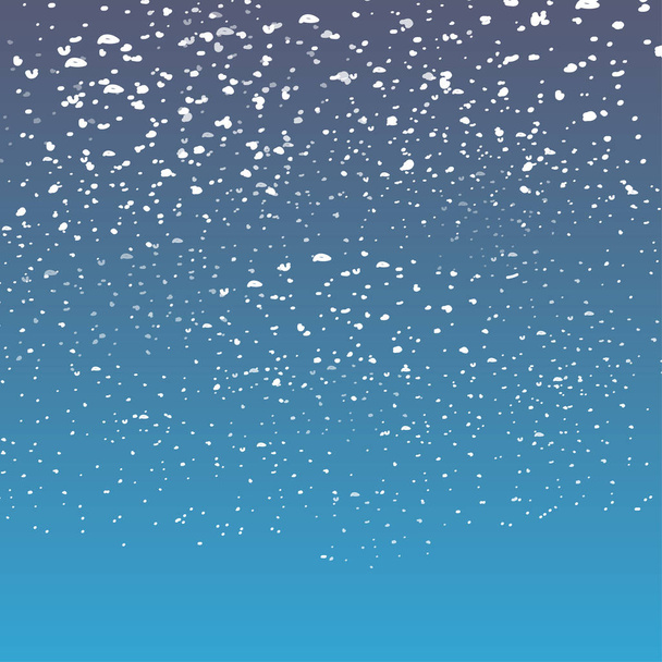 Nieve sobre fondo azul, nieve pequeña
 - Vector, imagen