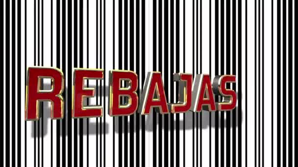 Spanish Sale 3D Looping Animation with Barcode Abstract Line Background
 - Кадры, видео