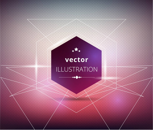 vector abstraction with crimson hexagon - Вектор,изображение