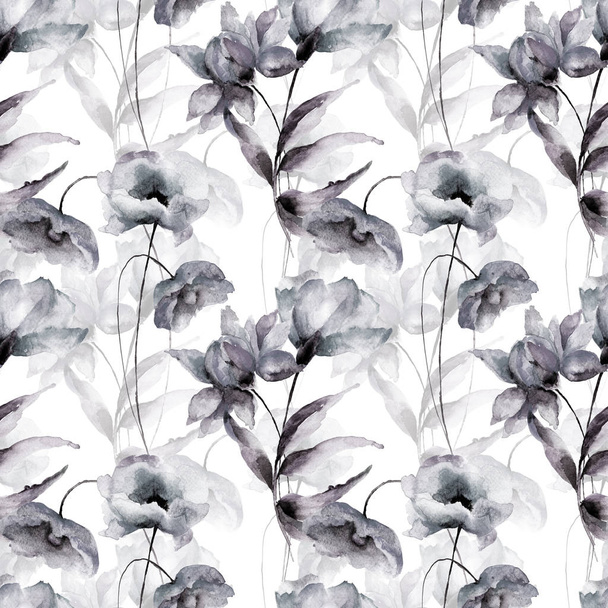 Seamless pattern with Decorative summer flowers - Foto, afbeelding