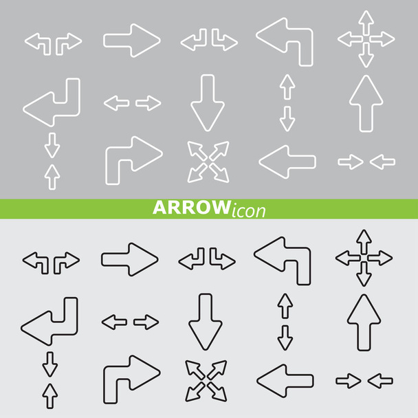  Línea flechas web iconos conjunto
  - Vector, imagen