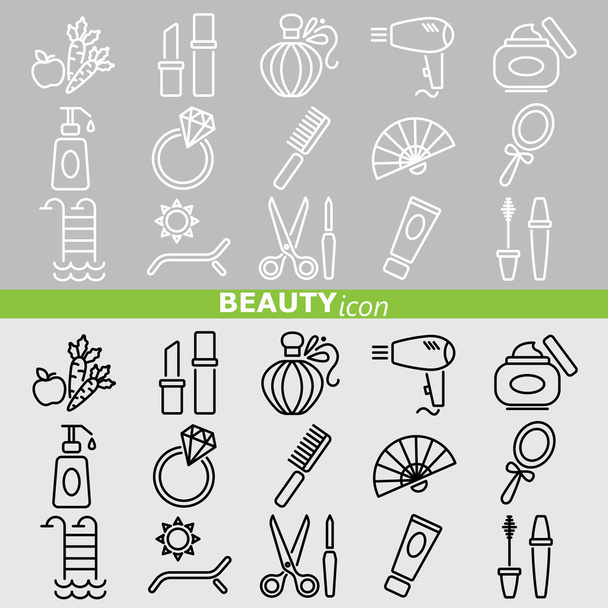 Schoonheid en make-up pictogrammen - Vector, afbeelding