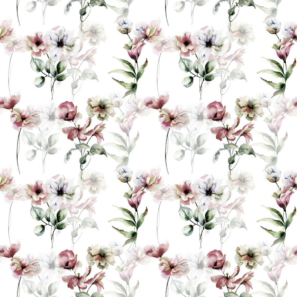 Seamless pattern with spring flowers - Foto, Imagen