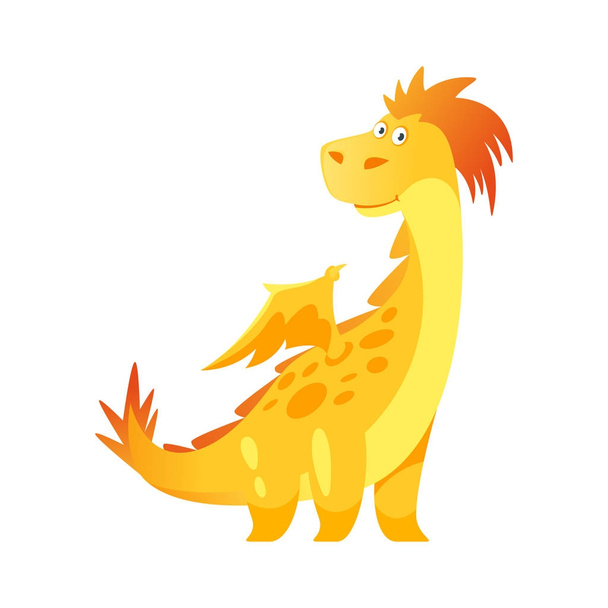милый жёлтый дракон
 - Вектор,изображение