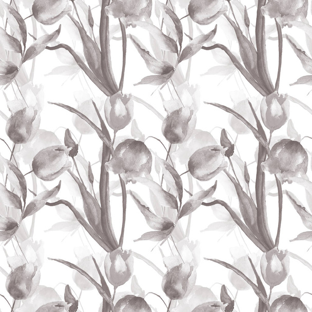 Seamless wallpaper with Tulips flowers - Фото, зображення