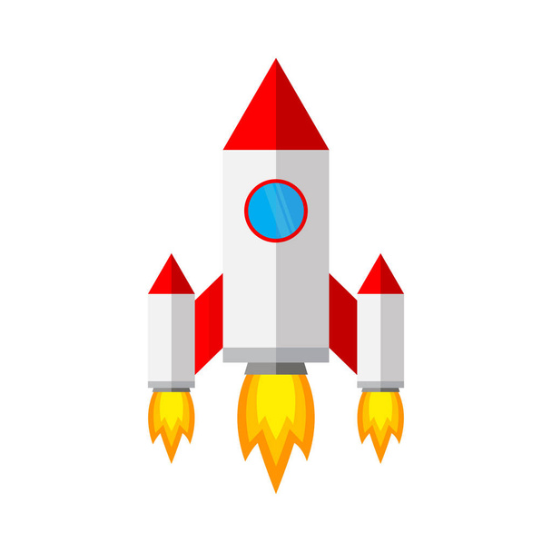 Spaceship icon in flat design. Vector illustration. - Vector, Image