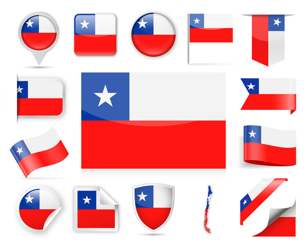 Chile Flag Vector Set - Vector, Image