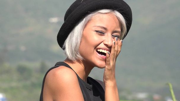 Happy Excited Asian Woman - 写真・画像