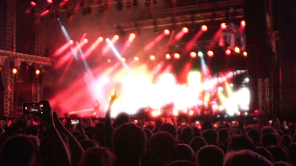 Bright illumination and powerful bass sound making adrenaline rush in crowd - Footage, Video
