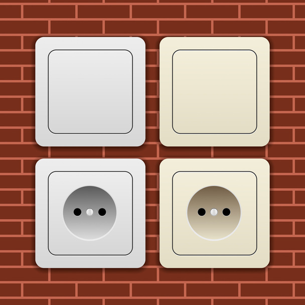 Sockets and switches - Vector, Image