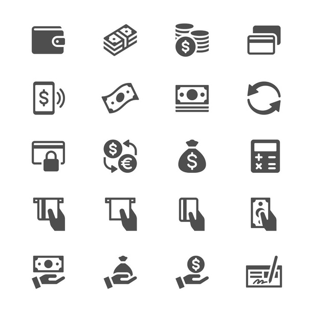 Iconos de glifo de dinero
 - Vector, Imagen