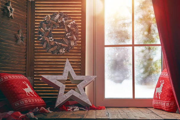 window decorated for holidays - Foto, Imagem