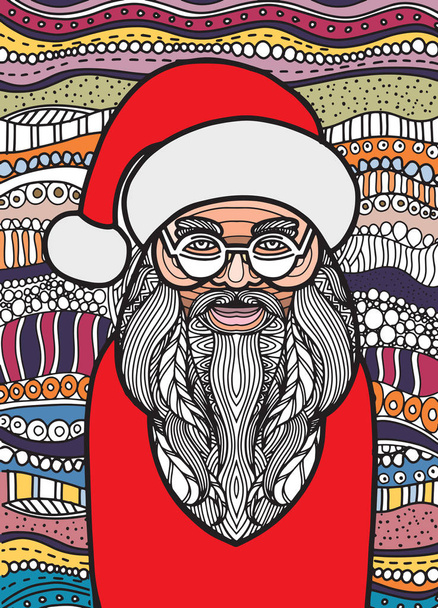 Dibujo de Santa Claus zentangle estilo para colorear libro, tatuaje, s
 - Vector, imagen