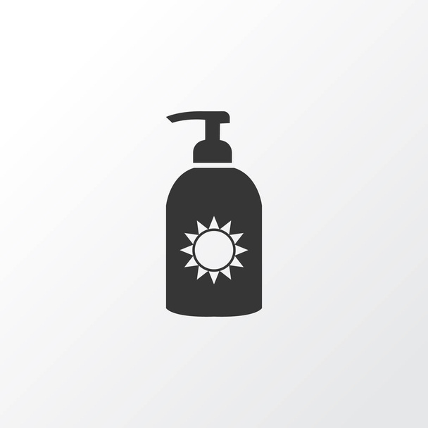 日焼け止めのアイコンのシンボル。プレミアム品質はトレンディなスタイルで太陽のクリーム要素を分離. - ベクター画像