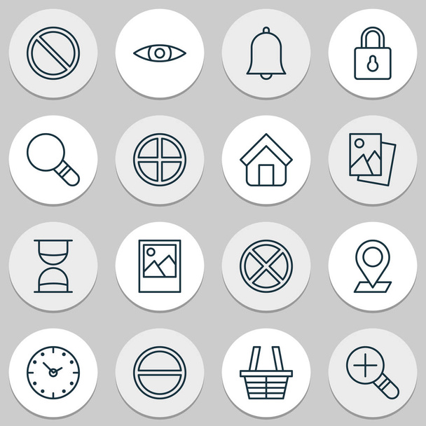 Network Icons Set With Time, Positive, Hourglass and Other Bell Elements. Иконки изолированной векторной иллюстрации
. - Вектор,изображение