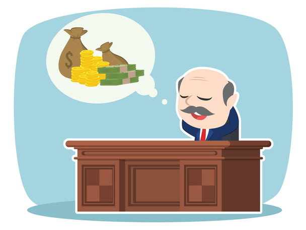 asian boss relaxing thinking about money - Vector, Image