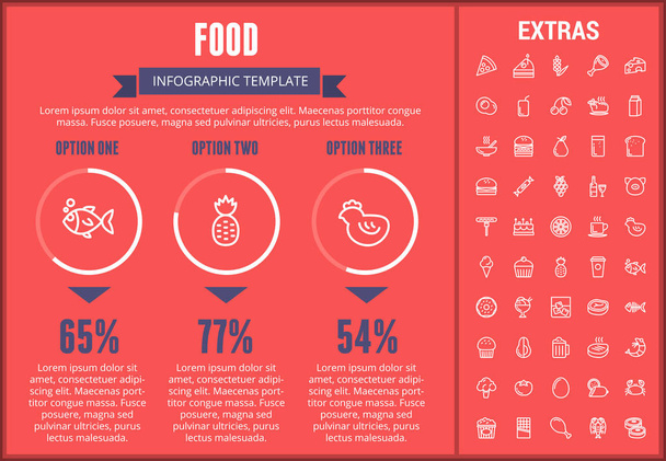 Food infographic template, elements and icons. - Vecteur, image