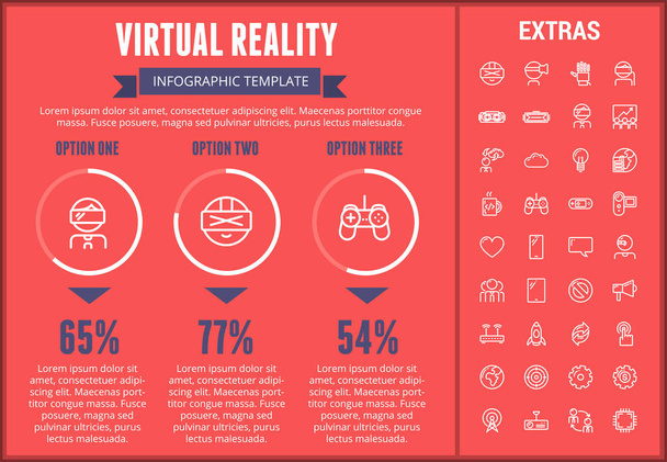 Virtual reality infographic template and elements. - Vektor, obrázek