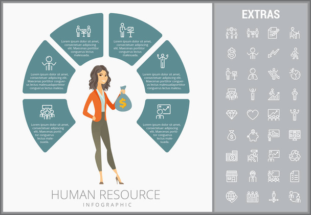 Human resource infographic template and elements. - ベクター画像