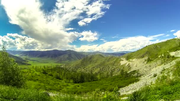 View of the from pass Chike-Taman. The Republic of Altai. (timelapse).  - Footage, Video
