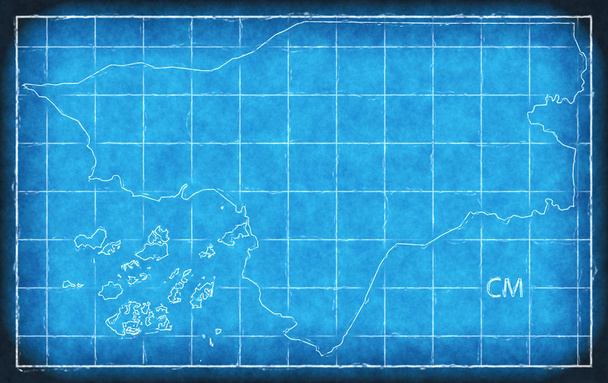 ギニアビサウ地図青いアートワークをプリント イラスト シルエット - 写真・画像