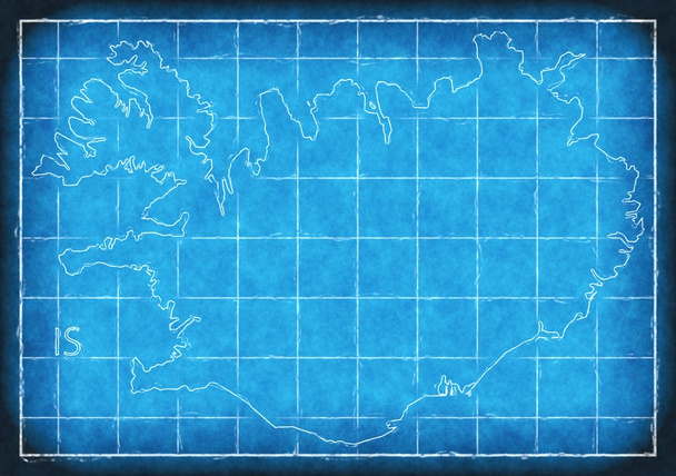 Islanda mappa blu stampa illustrazione silhouette
 - Foto, immagini