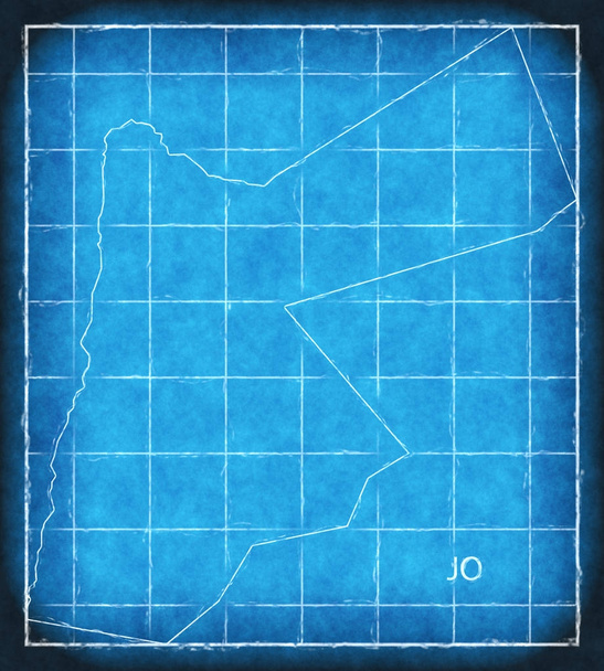 Jordania mapa azul imprimir ilustraciones silueta
 - Foto, Imagen