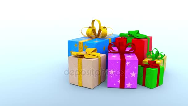 3D CG rendering of the gift boxes - Кадры, видео