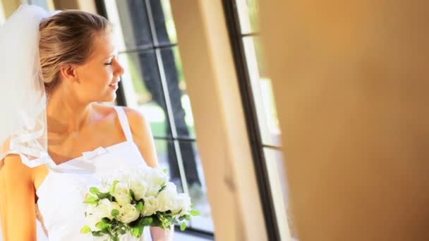 Caucasian Bride Smiling to Camera - Footage, Video