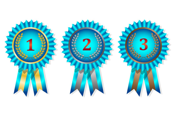 Award medals set on white background - Vector, afbeelding