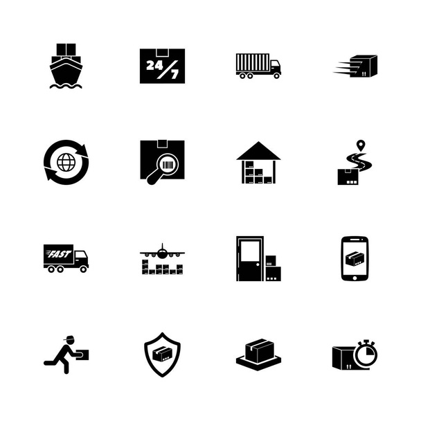 Shipping Delivery - Flat Vector Icons - Vector, Image