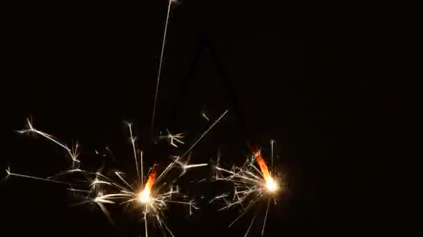 クリスマスの線香花火の燃焼 - 映像、動画