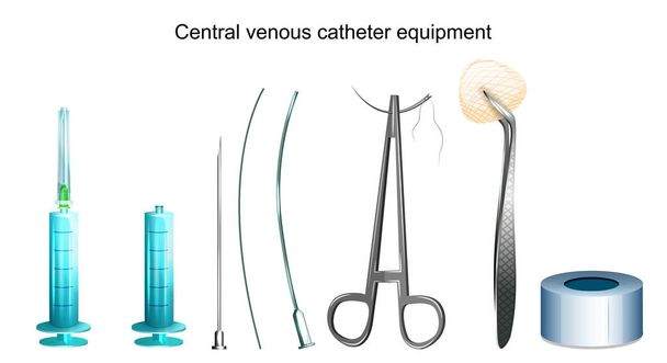 Equipamento de cateter venoso central
 - Vetor, Imagem