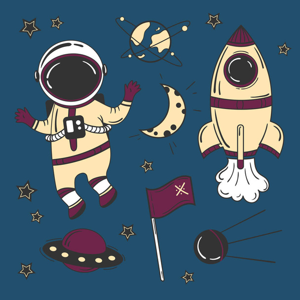 Espace de dessin animé astronaute ensemble
 - Vecteur, image