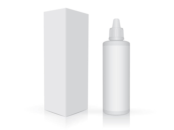 white plastic bottle  - Вектор,изображение