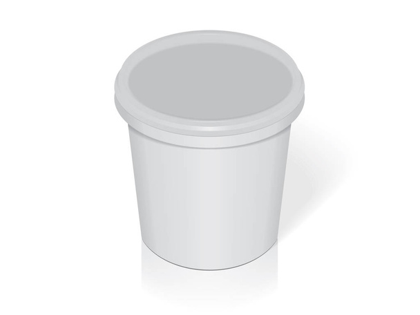 Plastic white bucket - Διάνυσμα, εικόνα