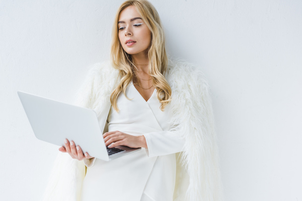 stylish businesswoman with laptop - Fotó, kép