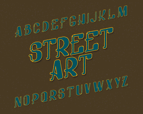 Street Art typeface. Urban font. Isolated english alphabet. - Vector, Image
