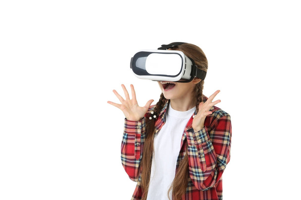 Dziewczyna w okulary wirtualnej rzeczywistości - Zdjęcie, obraz
