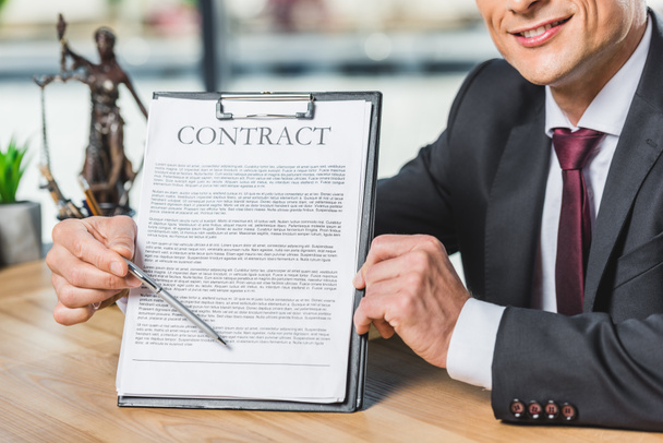 lawyer pointing at contract - Photo, Image