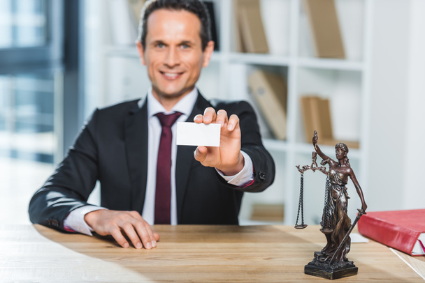 lawyer with visit card - Фото, зображення